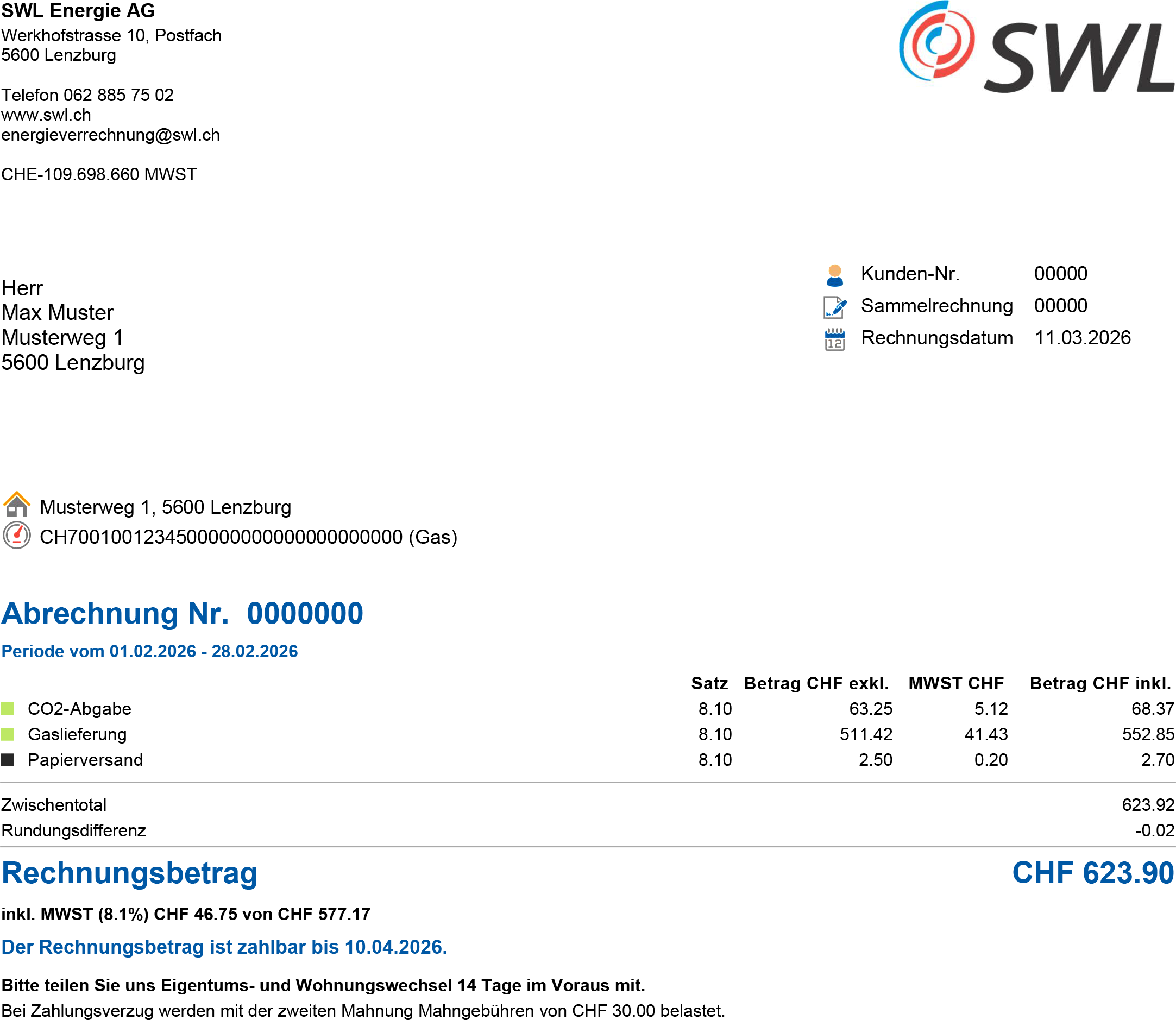 Musterrechnung-Erdgas – Seite 1